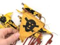 Satz Gaswarnfähnchen Wehrmacht. 15 Fähnchen in Hülle aus Ersatzmaterial , ungereinigt