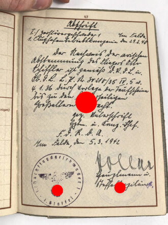 Nachtjagd Geschwader 4 der Luftwaffe, Gruppe Verleihungsurkunden und Ausweise