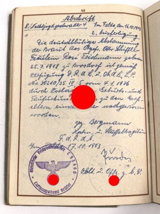 Nachtjagd Geschwader 4 der Luftwaffe, Gruppe Verleihungsurkunden und Ausweise