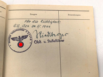 Nachtjagd Geschwader 4 der Luftwaffe, Gruppe Verleihungsurkunden und Ausweise