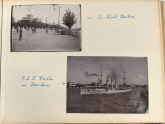 S.M.S. Leipzig, Fotos eines Besatzungsmitglieds. Insgesamt 66 Fotos, meist im Format 9 x 12 - 12 x 17cm.