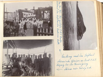 S.M.S. Leipzig, Fotos eines Besatzungsmitglieds. Insgesamt 66 Fotos, meist im Format 9 x 12 - 12 x 17cm.