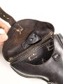 1.Weltkrieg,  Koffertasche zur Pistole P08. Dunkelbraunes Leder, die Stempelung im Deckel entfernt