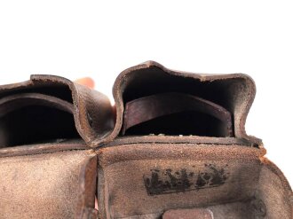 1. Weltkrieg, Paar Patronentasche für Berittene, getragene Stücke, datiert 1914, Kammerstücke Ulanen Regiment 7