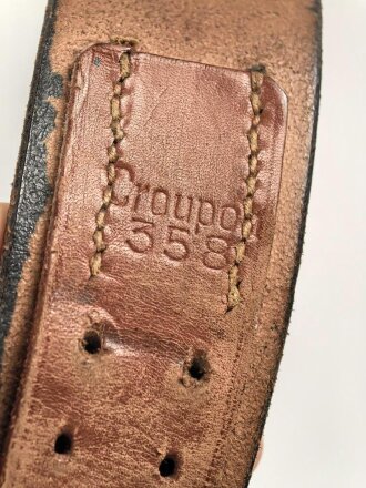 Koppelriemen für Angehörige von Parteiverbänden. Geschwärztes Leder, Gesamtlänge 96cm