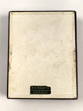 Hitlerjugend, nicht tragbare Siegerplakette " Bann und Untergau Meisterschaften Gebiet Baden 1940" Guter Zustand, im Etui