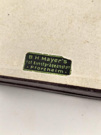 Hitlerjugend, nicht tragbare Siegerplakette " Bann und Untergau Meisterschaften Gebiet Baden 1940" Guter Zustand, im Etui