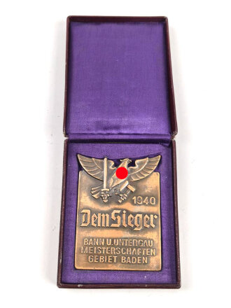 Hitlerjugend, nicht tragbare Siegerplakette " Bann...