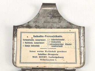 " Taschen Apotheke Pharmacia" 7 x 8cm, " Seiner werten Kungschaft gewidmet, Schiller Apotheke Ludwigsburg"