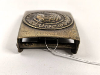 Preussen, Koppelschloss für Mannschaften aus Messing, stark getragen, aufpoliert