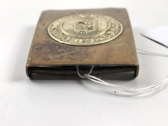 Preussen, Koppelschloss für Mannschaften aus Messing, kleines Medaillion , Eigentumstück