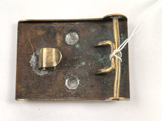 Preussen, Koppelschloss für Mannschaften aus Messing, kleines Medaillion , Eigentumstück