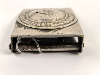 Preussen, Koppelschloss für Mannschaften aus Messing, große Ausführung bis 1895,  stark getragen und vernickelt ?