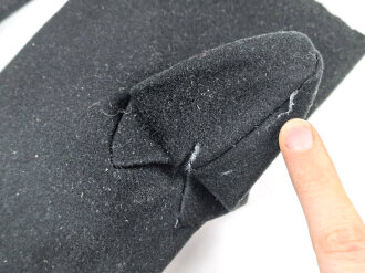 Paar schwarze Winterhandschuhe, höchstwahrscheinlich aus der Zeit des 1. Weltkrieg, Kammergestempelt