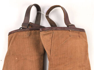 Kaiserliche Marine, Paar Gamaschen, Kammerstücke des Bekleidungsamtes Kiel, datiert 1914. getragenes Paar