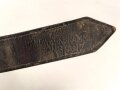 1. Weltkrieg, Lederriemen für Kavallerie oder bespannte Artillerie. Datiert 1916. Breite 2cm, Gesamtlänge 320cm