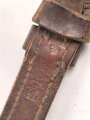 1. Weltkrieg, Lederriemen für Kavallerie oder bespannte Artillerie. Datiert 1917. Breite 3cm, Gesamtlänge 165cm