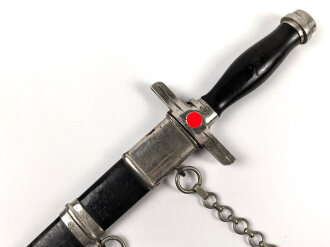 Postschutz, Dolch für Führer. Hersteller Weyersberg Solingen . Das Griffemblem fehlt, das Griffstück Rückseitig mit Fehlstellen, sonst gut. Ungereinigtes Stück