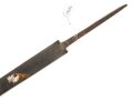 Klinge für eine Blankwaffe, Länge 59,5cm, Gesamtlänge 77cm,  Breite 35mm. Alter und Herkunft unbekannt.