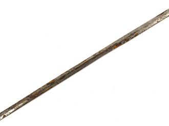 Klinge für eine Blankwaffe, Länge 86cm, Gesamtlänge 104cm,  Breite 17,6mm. Alter und Herkunft unbekannt., Markiert "WEDiMittel"