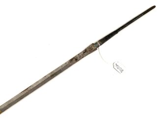 Klinge für eine Blankwaffe, Länge 86cm, Gesamtlänge 104cm,  Breite 17,6mm. Alter und Herkunft unbekannt., Markiert "WEDiMittel"