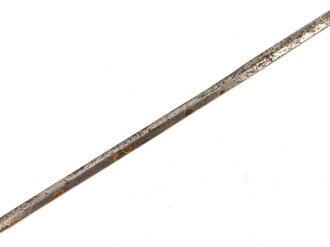 Klinge für eine Blankwaffe, Länge 86cm, Gesamtlänge 104cm,  Breite 17,6mm. Alter und Herkunft unbekannt., Markiert "WEDiMittel"