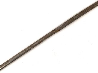 Klinge für eine Blankwaffe, Länge 86,5cm, Gesamtlänge 104cm,  Breite 15,9mm. Alter und Herkunft unbekannt.