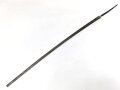 Klinge für eine Blankwaffe, Länge 86cm, Gesamtlänge 103cm,  Breite 20,5mm. Alter und Herkunft unbekannt.