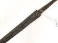 Klinge für eine Blankwaffe, Länge 29cm, Gesamtlänge 46,5cm,  Breite 24mm. Alter und Herkunft unbekannt.