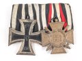 Ordenschnalle eines tapferen Frontkämpfers im 1. Weltkrieg.. Eisernes Kreuz 2. Klasse 1914 / Ehrenkreuz für Frontkämpfer