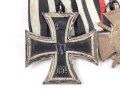 Ordenschnalle eines tapferen Frontkämpfers im 1. Weltkrieg.. Eisernes Kreuz 2. Klasse 1914 / Ehrenkreuz für Frontkämpfer