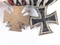 Ordenschnalle eines tapferen Frontkämpfers im 1. Weltkrieg.. Eisernes Kreuz 2. Klasse 1914 / Ehrenkreuz für Frontkämpfer
