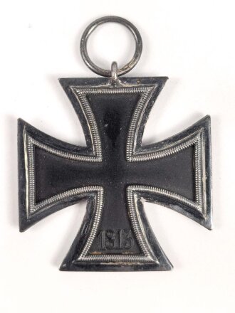 Eisernes Kreuz 2. Klasse 1939 mit Hersteller " 19 " im Bandring für " E.Ferdinand Wiedmann, Frankfurt a. Main ",Seltener Hersteller, Hakenkreuz mit voller Schwärzung