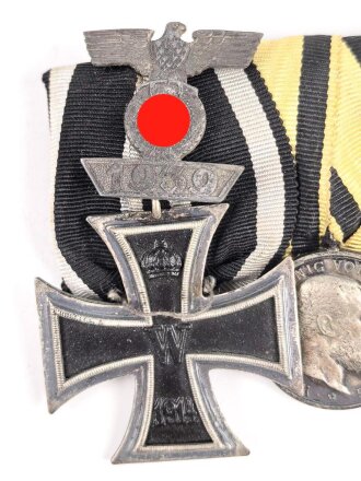 Ordenschnalle eines tapferen, württembergischen Frontkämpfers in beiden Weltkriegen.