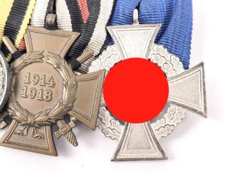 Ordenschnalle eines tapferen, württembergischen Frontkämpfers in beiden Weltkriegen.