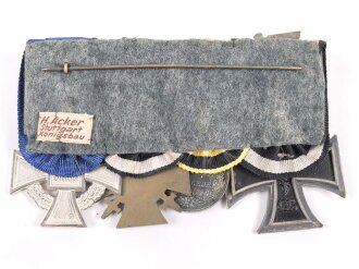 Ordenschnalle eines tapferen, württembergischen Frontkämpfers in beiden Weltkriegen.