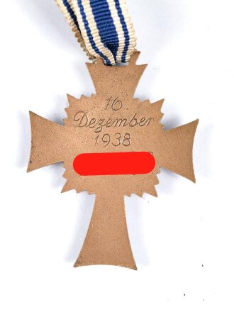 Ehrenkreuz der Deutschen Mutter in bronze an langem Band