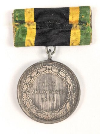 Sachsen-Weimar, Allgemeines Ehrenzeichen 1914 in Silber mit Schwertern , Kriegsmetall versilbert