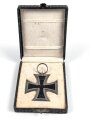 1. Weltkrieg, Eisernes Kreuz 2. Klasse 1914 in Etui. Das Eiserne Kreuz in gutem Zustand, mit Markierung im Bandring