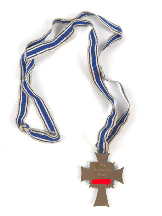 Ehrenkreuz der Deutschen Mutter in bronze,  an langem Band