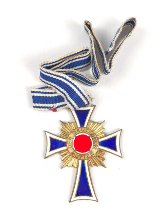 Ehrenkreuz der Deutschen Mutter in gold,  an Bandabschnitt