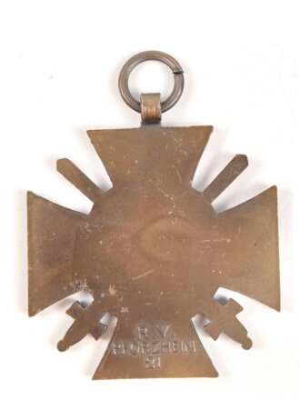 Ehrenkreuz für Frontkämpfer , Hersteller R.V.Pforzheim 21, magnetisch