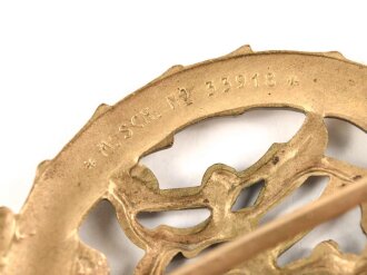Deutsches Turn- und Sportabzeichen 1919-1934 DRA in gold, Hersteller Lauer Nürnberg