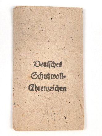 Verleihungstüte für Deutsches Schutzwall Ehrenzeichen,Hersteller Carl Poellath Schrobenhausen