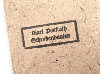 Verleihungstüte für Deutsches Schutzwall Ehrenzeichen,Hersteller Carl Poellath Schrobenhausen