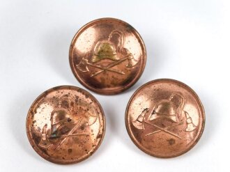 Feuerwehr, 3 Knöpfe je 24mm