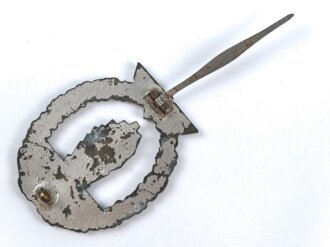 Minensucher Kriegsabzeichen, Hersteller WH auf der Nadel für Walter & Henlein/Hobacher. Ungereinigtes Stück aus Zink. Selten