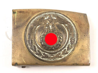 Koppelschloss SA mit auf der Spitze stehendem Hakenkreuz , verbeultes Stück