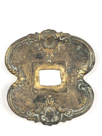 Teil für einen Degen, Alter und Herkunft unbekannt, Klingendurchlass etwa 15,5 x 12mmmm