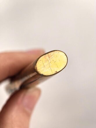 Unterer Scheidenbeschlag für einen Degen. Gesamthöhe 90mm, Breite Innen gemessen 18,5mm